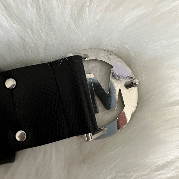 Michael Kors Genuine Leather Belt - Black - Picture 6 of 6